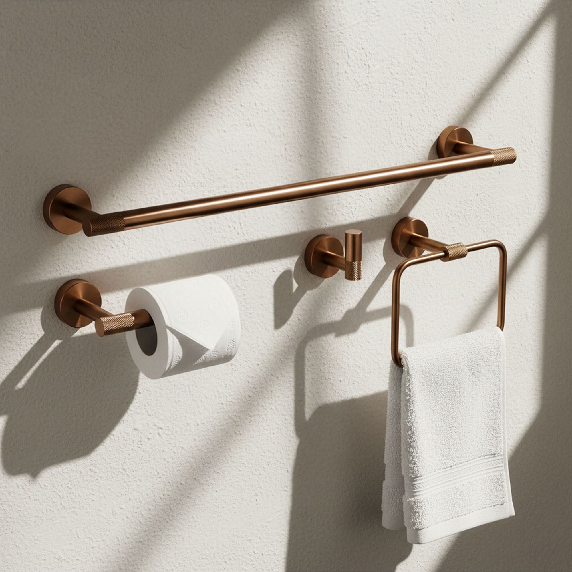 Set Accessori Da Bagno Grid Brush Copper 4 Pezzi