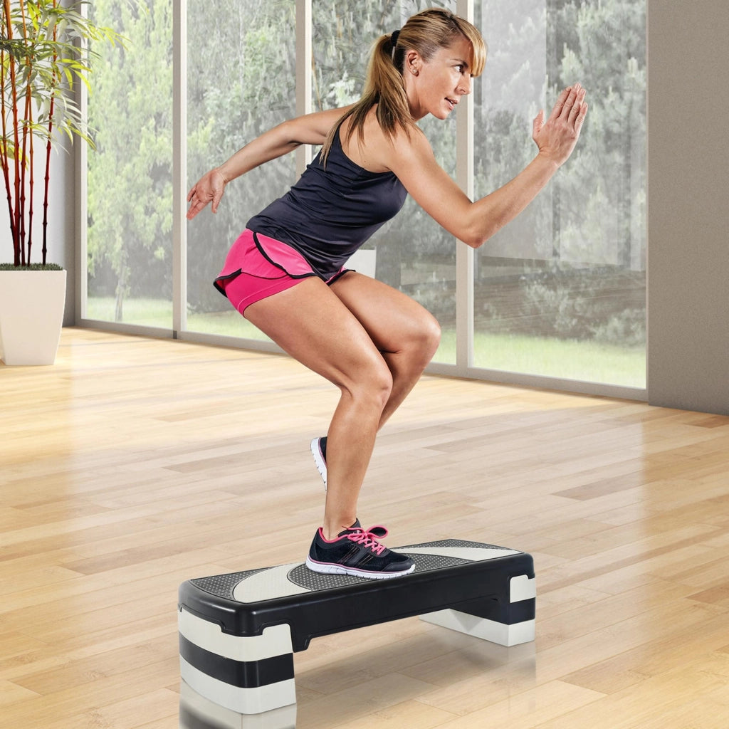Step Aerobica Regolabile ¨C Xylo ¨C 3 Livelli Altezza 10/15/20 cm Antiscivolo 80x31x20 cm Grigio