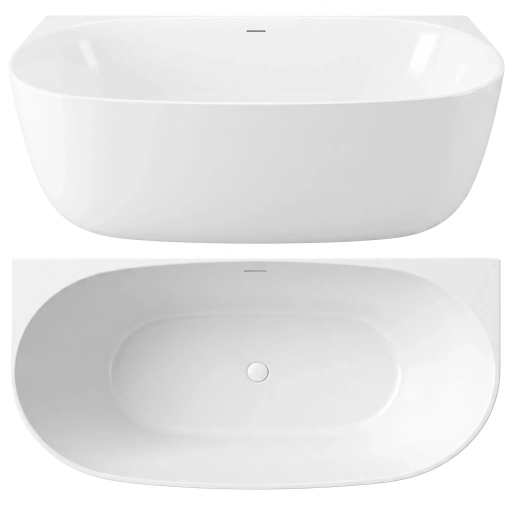 Vasca Bagno A Parete Rea Eris 170cm Copritappo nero