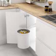Ammortizzatore per armadietti di cucina - rotondo - 13 l - bianco - 35,5 x 27,7 x 27,7 cm