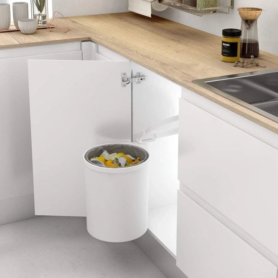 Ammortizzatore per armadietti di cucina - rotondo - 13 l - bianco - 35,5 x 27,7 x 27,7 cm