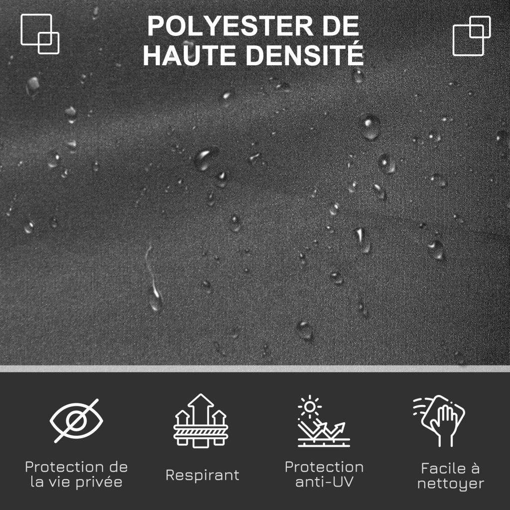 Paravento retrattile ¨C Zephmum ¨C Grigio metallo poliestere 300x160 cm