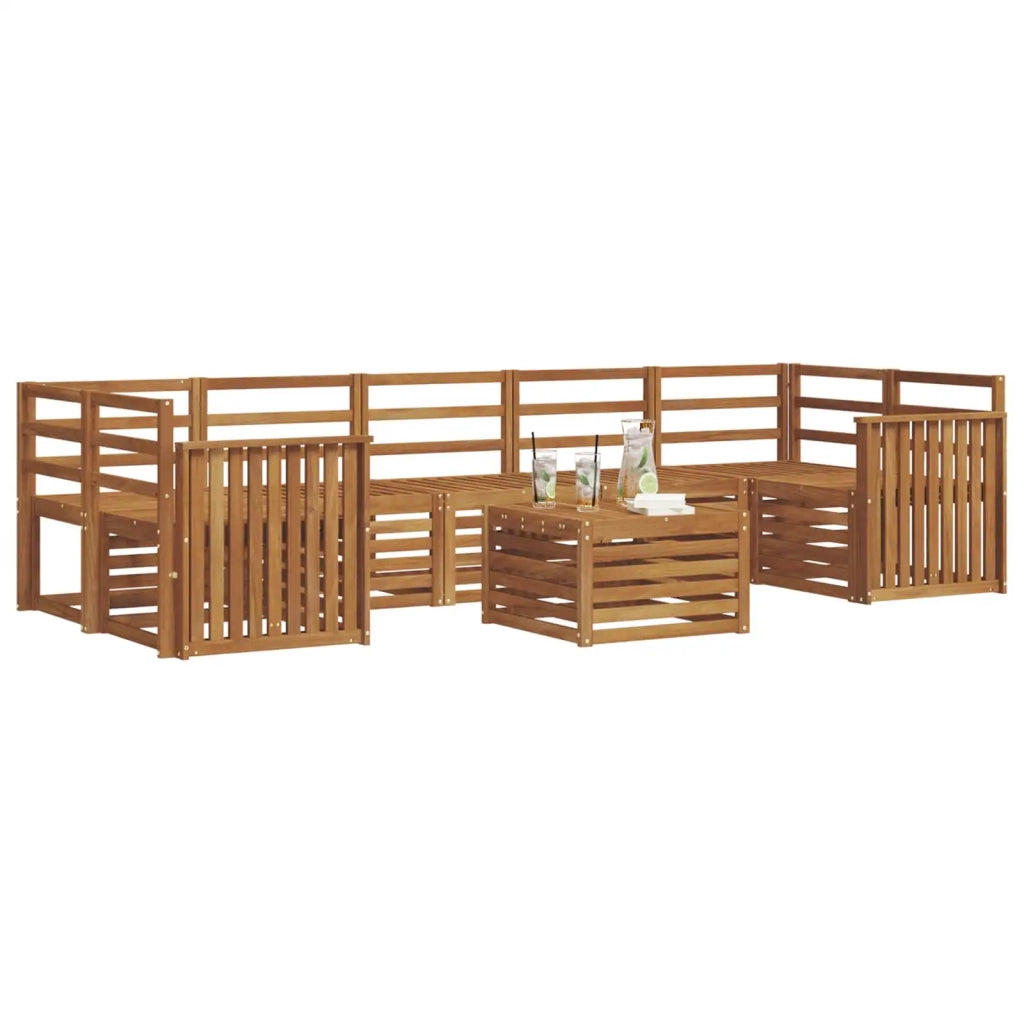 Set divani 8 pcs Naturale Legno di Acacia Massello