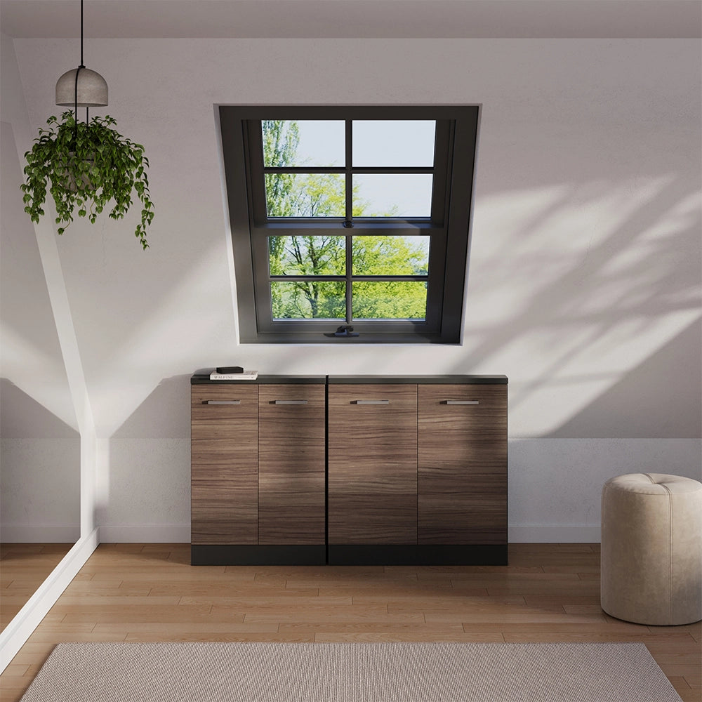 Set di mobili sottotetto Rion Grigio nobile/Antracite Set di 2 Vicco