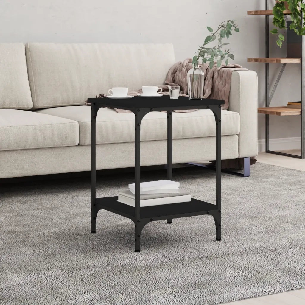 Tavolino da Salotto Nero 40x40x55 cm in Legno Multistrato 832823