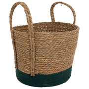 Cesto in fibra naturale e cotone nero D29x24/34