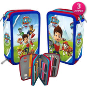 Trade Shop - Astuccio Paw Patrol Pets 3 Zip Triplo Scomparto Accessoriato Scuola Bambini -