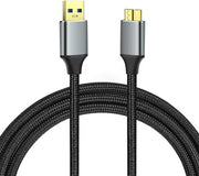Cavo USB 3.0 Micro B 0,5 m - Cavo dati 5 Gbps per dischi esterni con supporto per dispositivi WD, Seagate, Samsung Galaxy S5/Note 3.