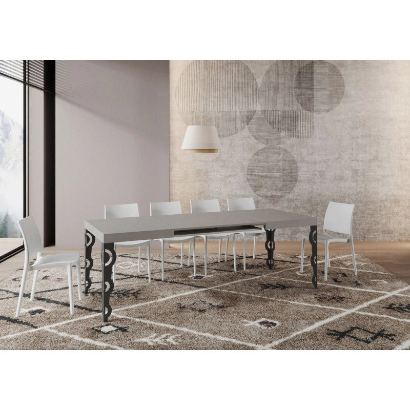 Tavolo allungabile 140/400x90 cm Karamay telaio Antracite - Cashmere