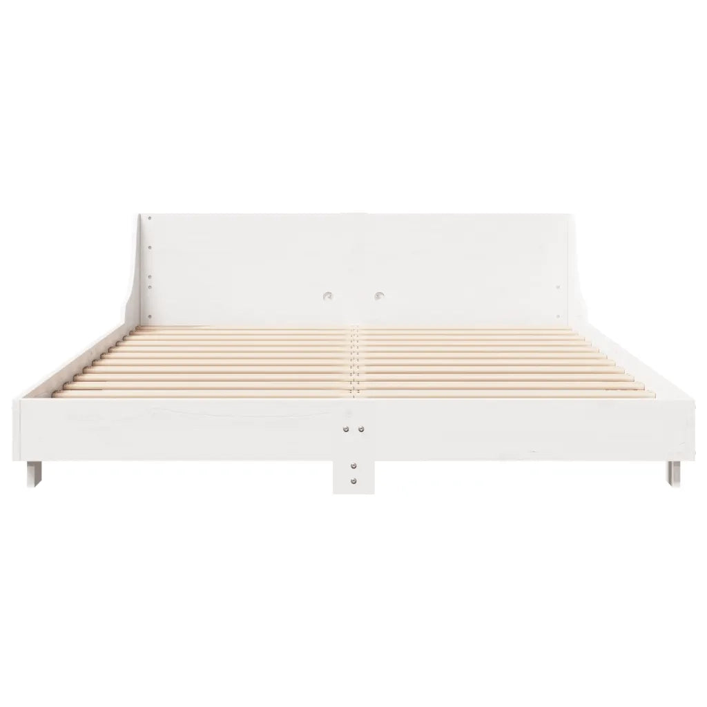 Letto senza Materasso Bianco 140x190 cm Legno Massello di Pino