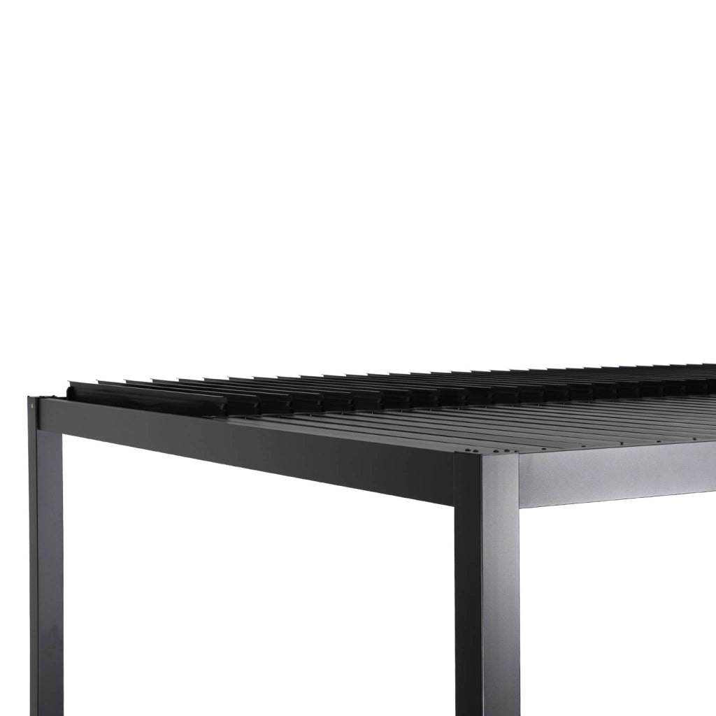 Pergola bioclimatica 3x3m in alluminio e acciaio, lamelle orientabili,