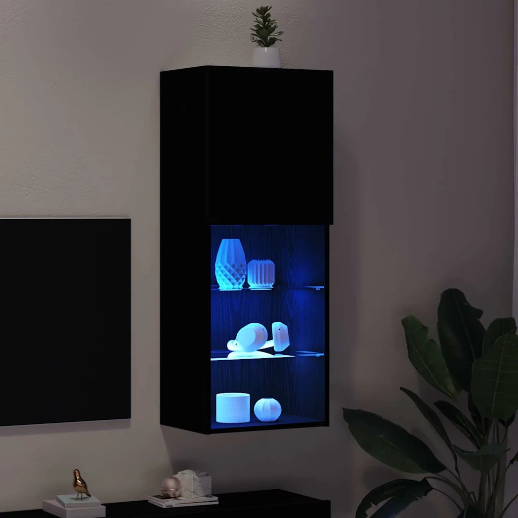 Set mobile TV | Armadietto TV | Mobile Porta TV Rovere Nero 40,5 x 30 x 102 cm Legno multistrato