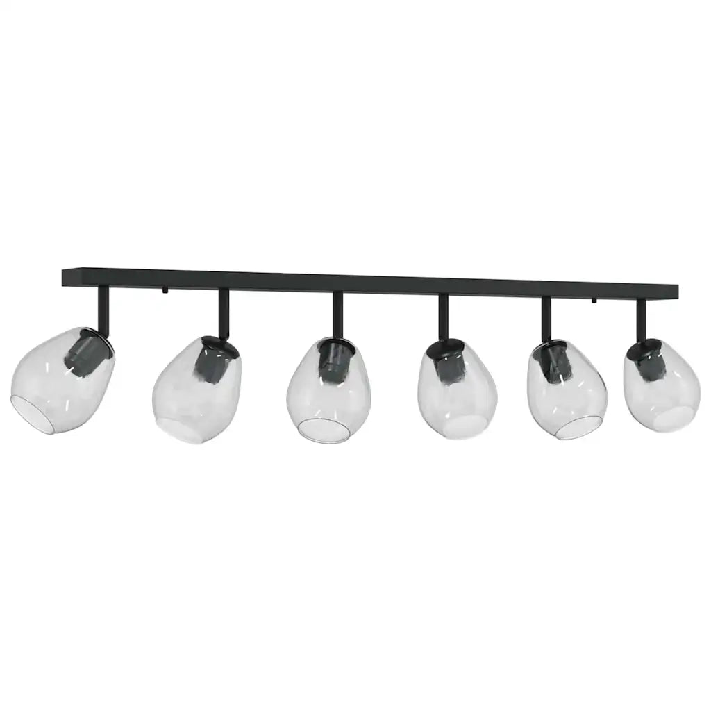 Faretto da soffitto Nero 110,5 x 13 x 26 cm Vetro e Metallo 42001222