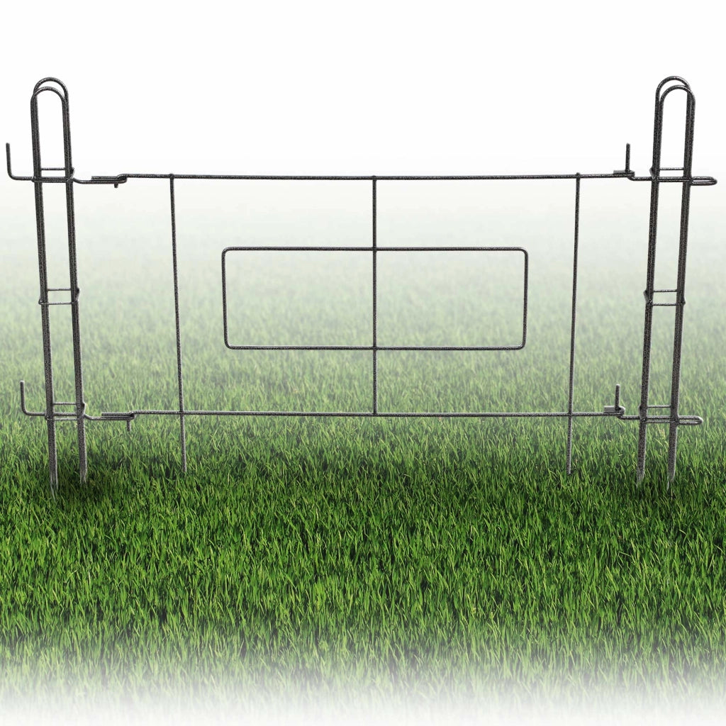 Cancello da giardino KADAX, pannello in metallo per recinzione con pali 93x72cm