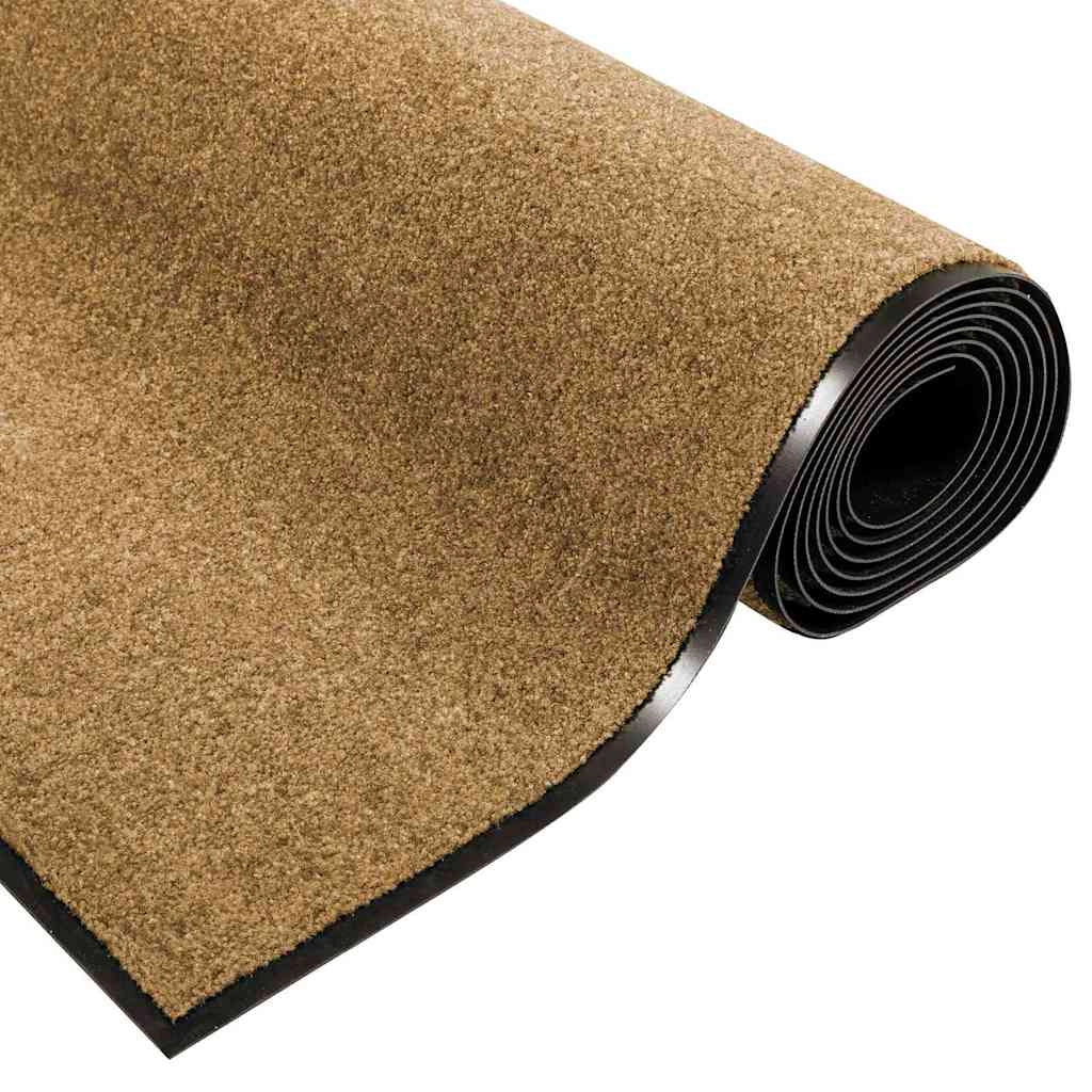 Zerbino d'ingresso moderno rettangolare 120 x 250 cm antiscivolo per interni/esterni in poliammide color crema 02_0057955