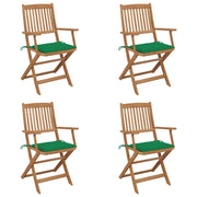 Sedie da Giardino Pieghevoli 4 pz con Cuscini Massello Acacia cod mxl 7747