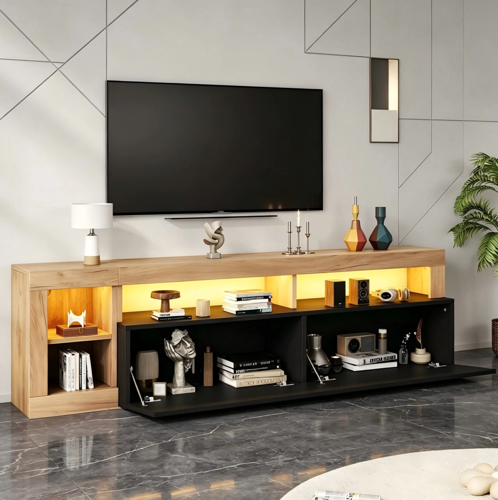 Mobile TV moderno con illuminazione a LED e vani contenitivi
