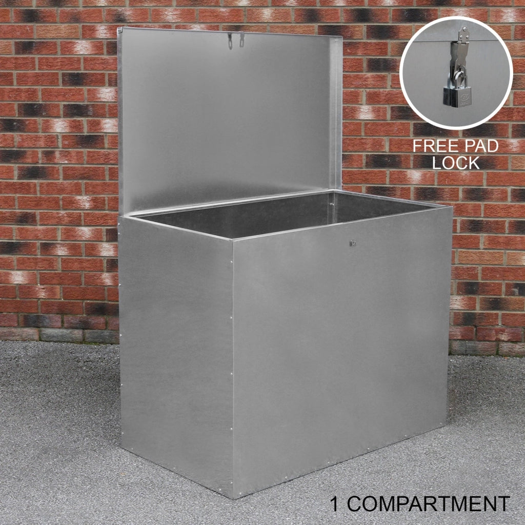 Contenitore Mangime Galvanizzato 64L con Lucchetto Antiroditore
