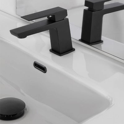 Set miscelatori nero opaco lavabo bidet e doccia con deviatore Kubo