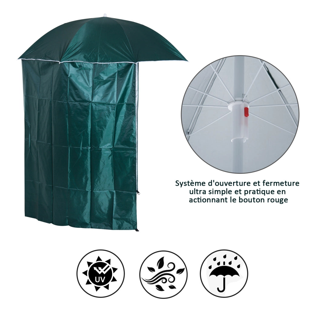 Ombrellone da spiaggia ¨C zephmum ¨C verde scuro, ? 2,2 m
