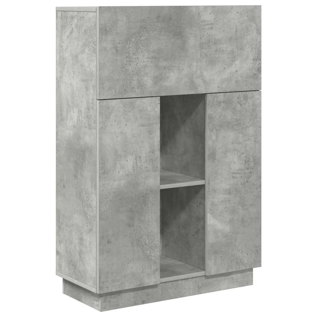 Scrivania con lo scaffale Grigio cemento 71,5 x 31,5 x 106,5 cm 869485