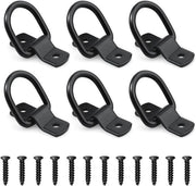 6 Pezzi di Raccordo D-Ring con Cerniera e Viti - Carrozzeria per Sostegni di Carico Pesanti (Capacità di Carico 400kg) - Per Trailer, Camion, Kajak, Imbarchi di Barca