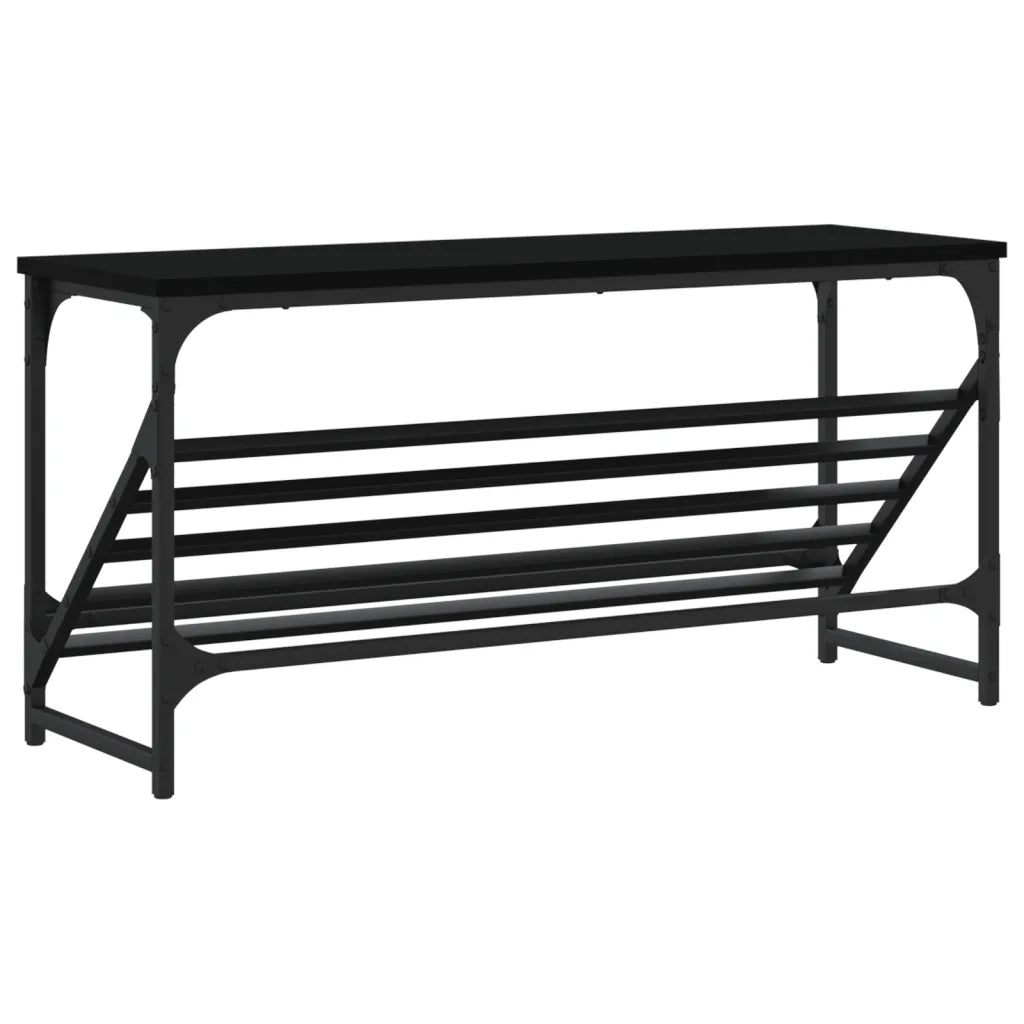 Scarpiera Nera 90x30x45 cm in Legno Multistrato 833418