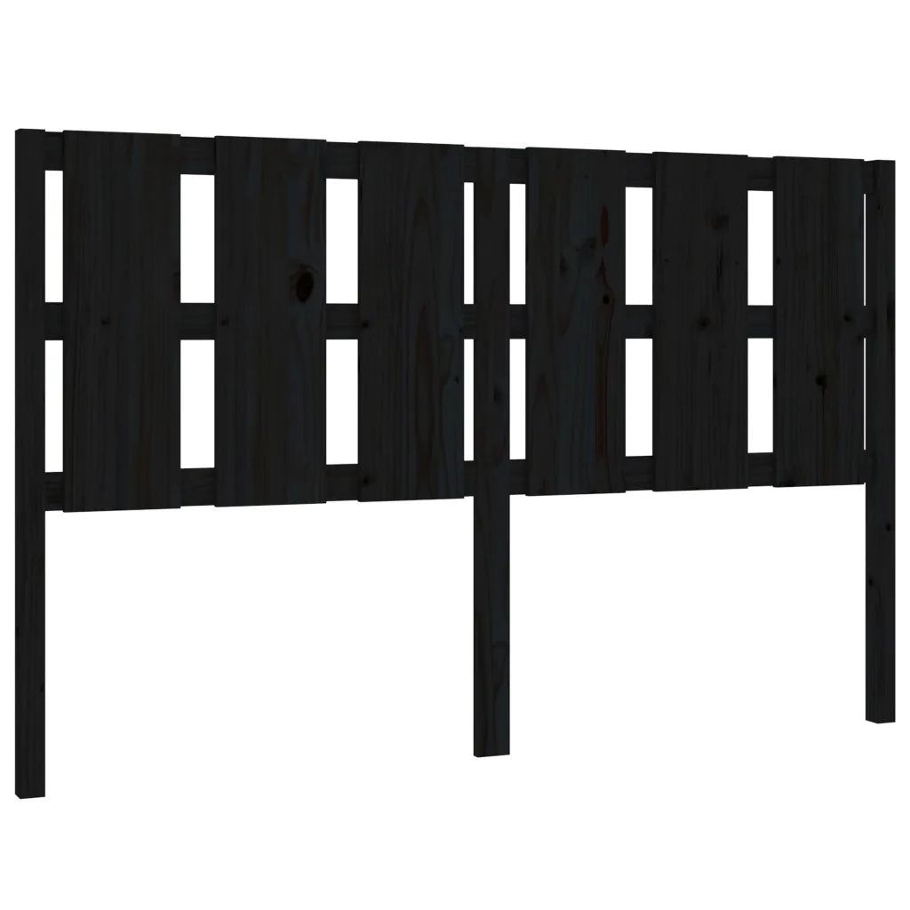 Testiera | Testata per Letto Nera 155,5x4x100cm in Legno Massello di Pino