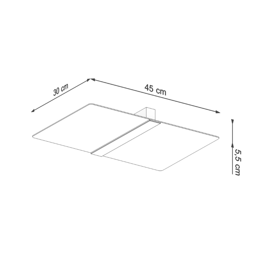 Plafoniera PETALA Pure Lume rettangolare bianca 2xG9