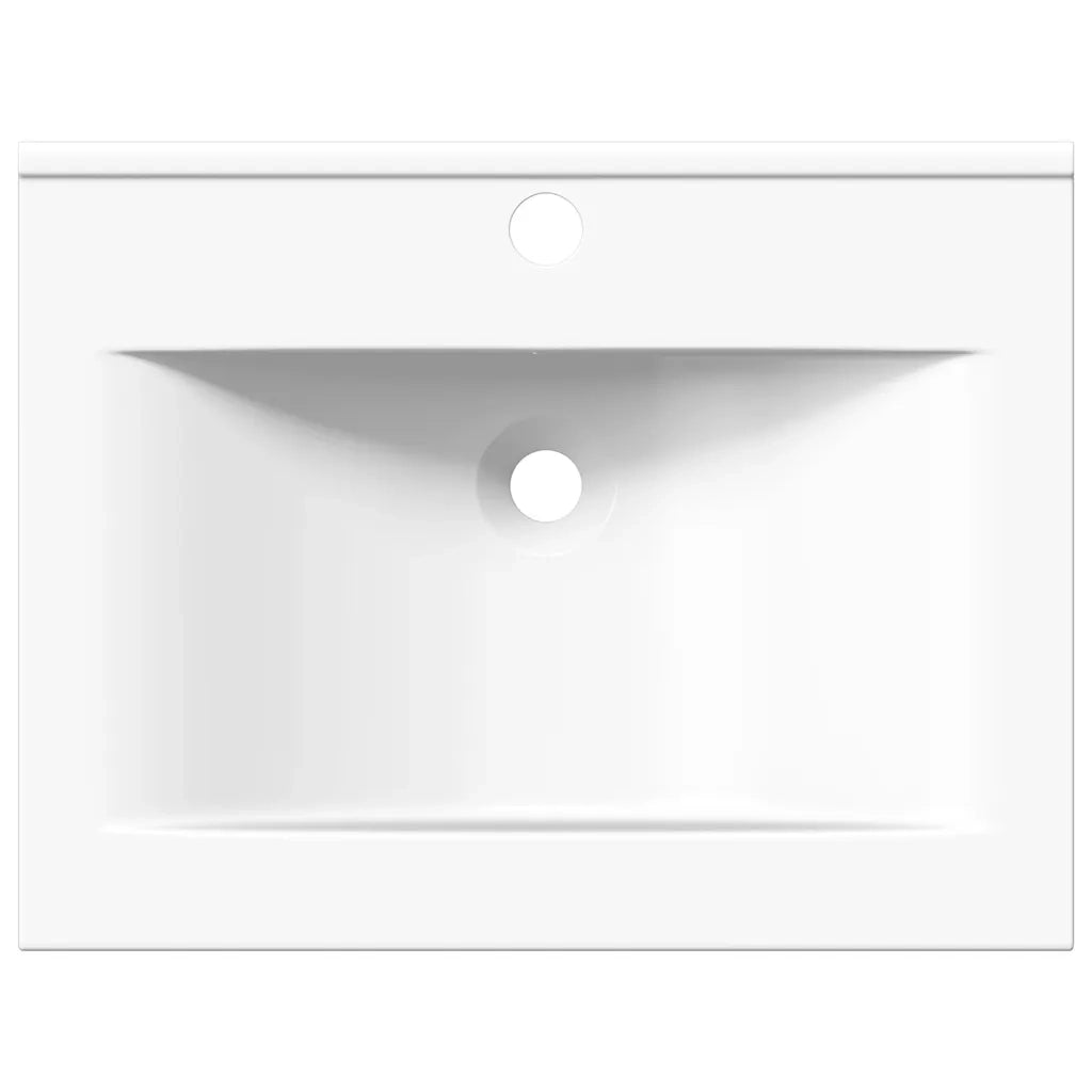 Lavello Bianco in Ceramica di Lusso con Foro Rubinetto 60x46 cm 140686