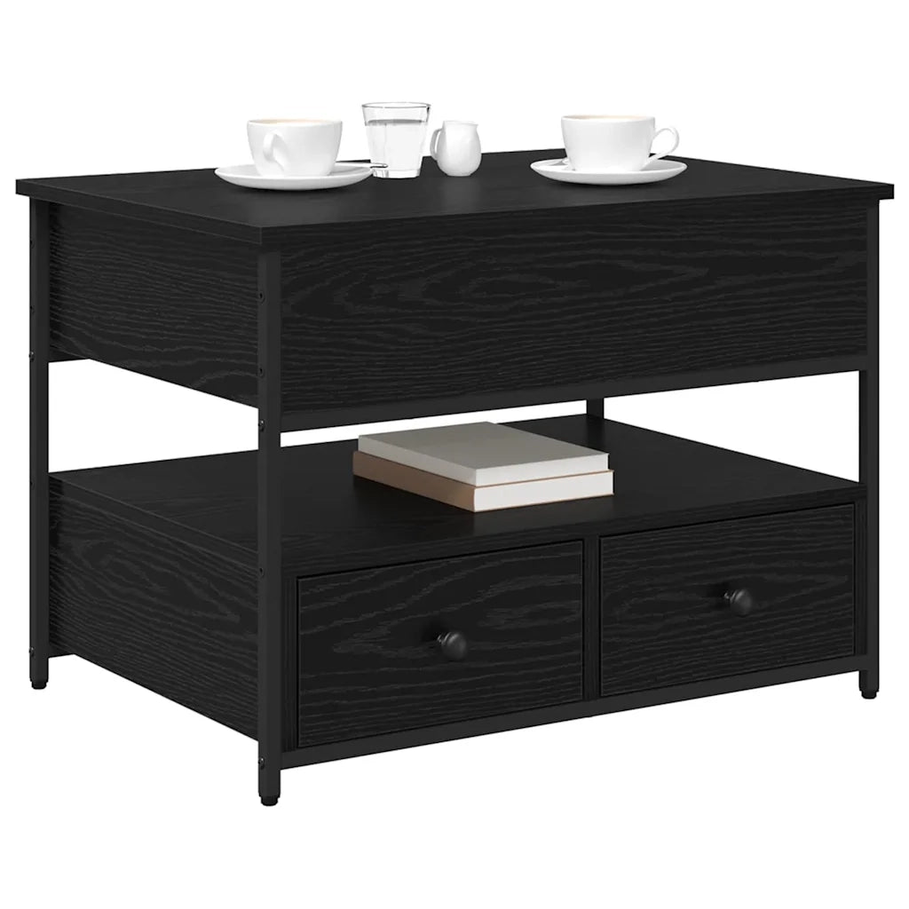 Tavolino da salotto con cassetto Rovere Nero 70 x 50 x 54.5 cm 883050