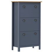 Scarpiera mobile contenitore per scarpe mobile per ingresso/corridoio/soggiorno Hill 72 x 35 x 124 cm legno di pino massiccio grigio 02_0021868