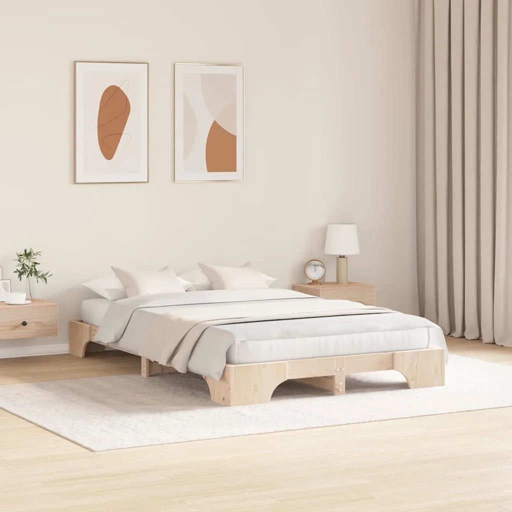 Struttura del letto Naturale 140 x 190 cm Pino massello 872866