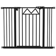 Cancelletto per Cani 74-100x76 cm 4 Viti Regolabili e Nastro Adesivo in Metallo e Plastica Nero