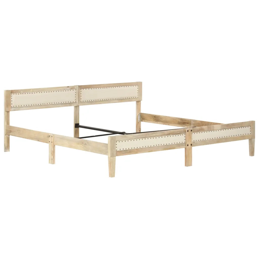Letto matrimoniale | Letto per adulti | Giroletto in Legno Massello di Mango 200 cm