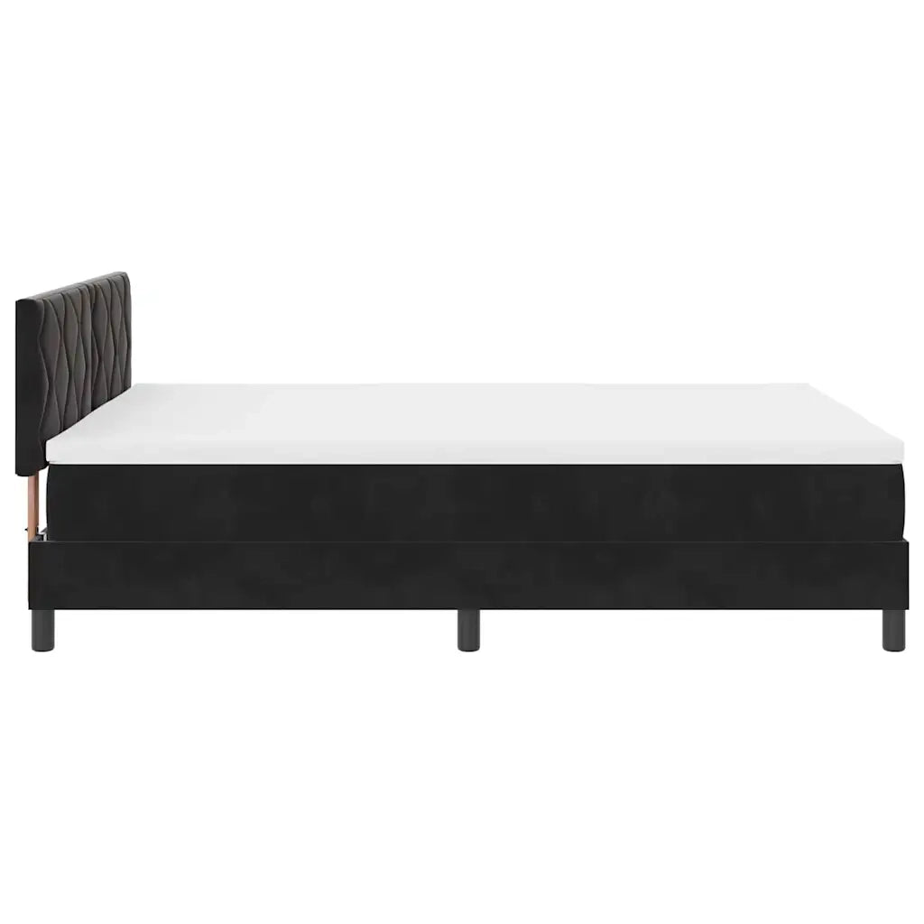 Letto a molle con materasso Nero 160 x 200 cm Velluto 3339250