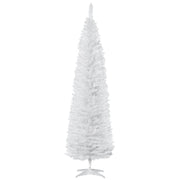 Albero di Natale Artificiale Stretto 210 cm 499 Rami Base Scomponibile ¨C zephmum ¨C Bianco
