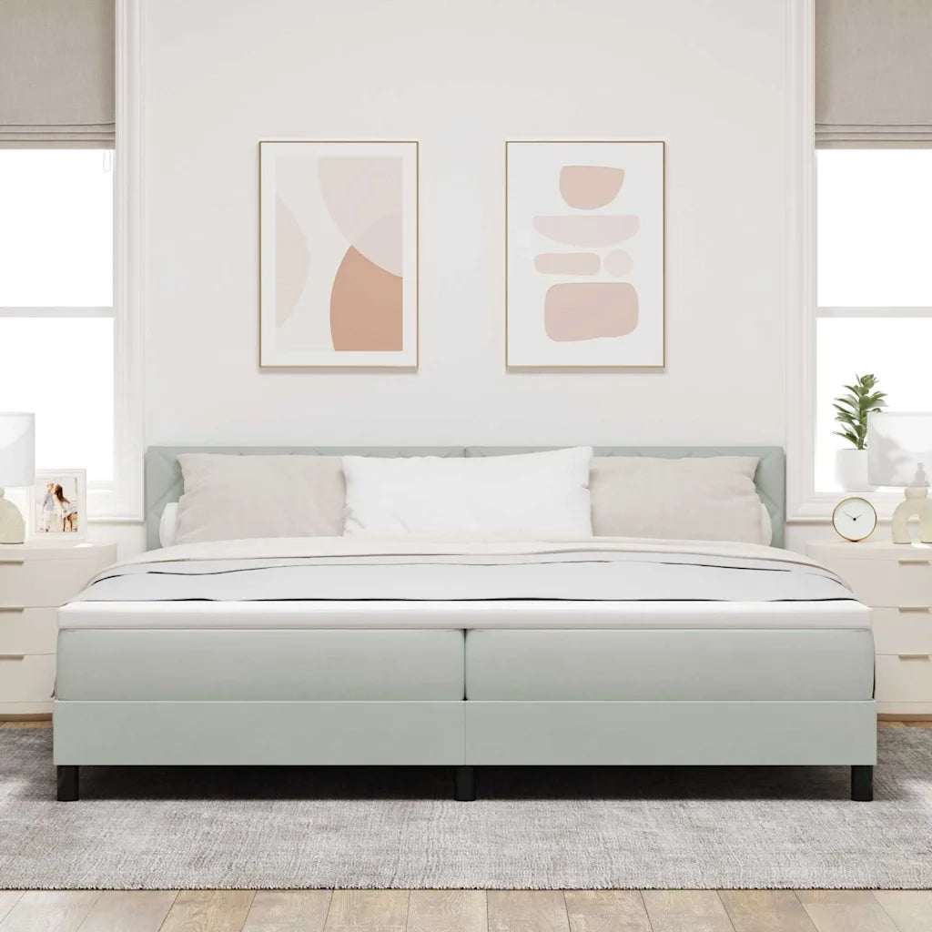 Letto a Sorgente LED con led Grigio chiaro 200 x 200 cm Velluto 3342740
