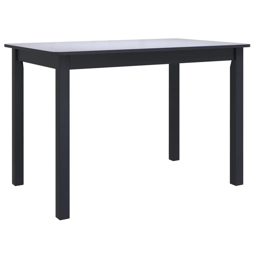 Tavolo da Pranzo Nero 114x71x75cm in Legno Massello di Hevea 247364