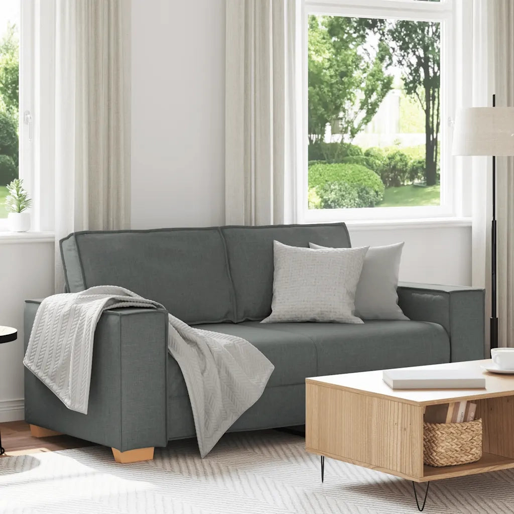 vidaXL Divano a 2 posti Grigio scuro 140 cm in tessuto