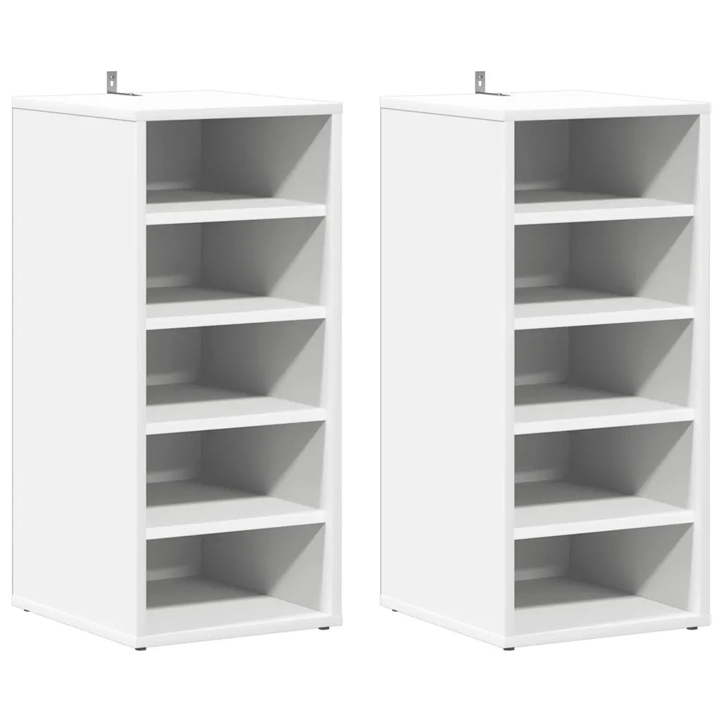 Scarpiere 2 pz Bianche 31,5x35x70 cm in Truciolato 808982