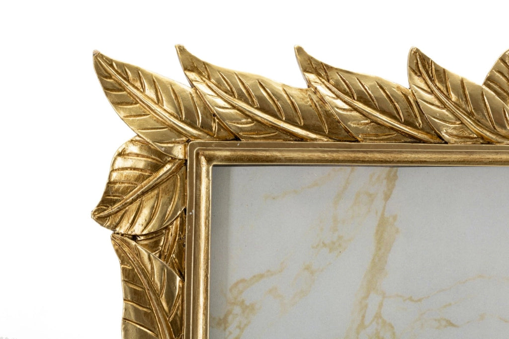 Cornice Laurel 27x2x32,3 cm in Resina e Vetro Oro