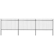 Recinzione da Giardino con Punta a Lancia in Acciaio 504x120 cm Nero 277622