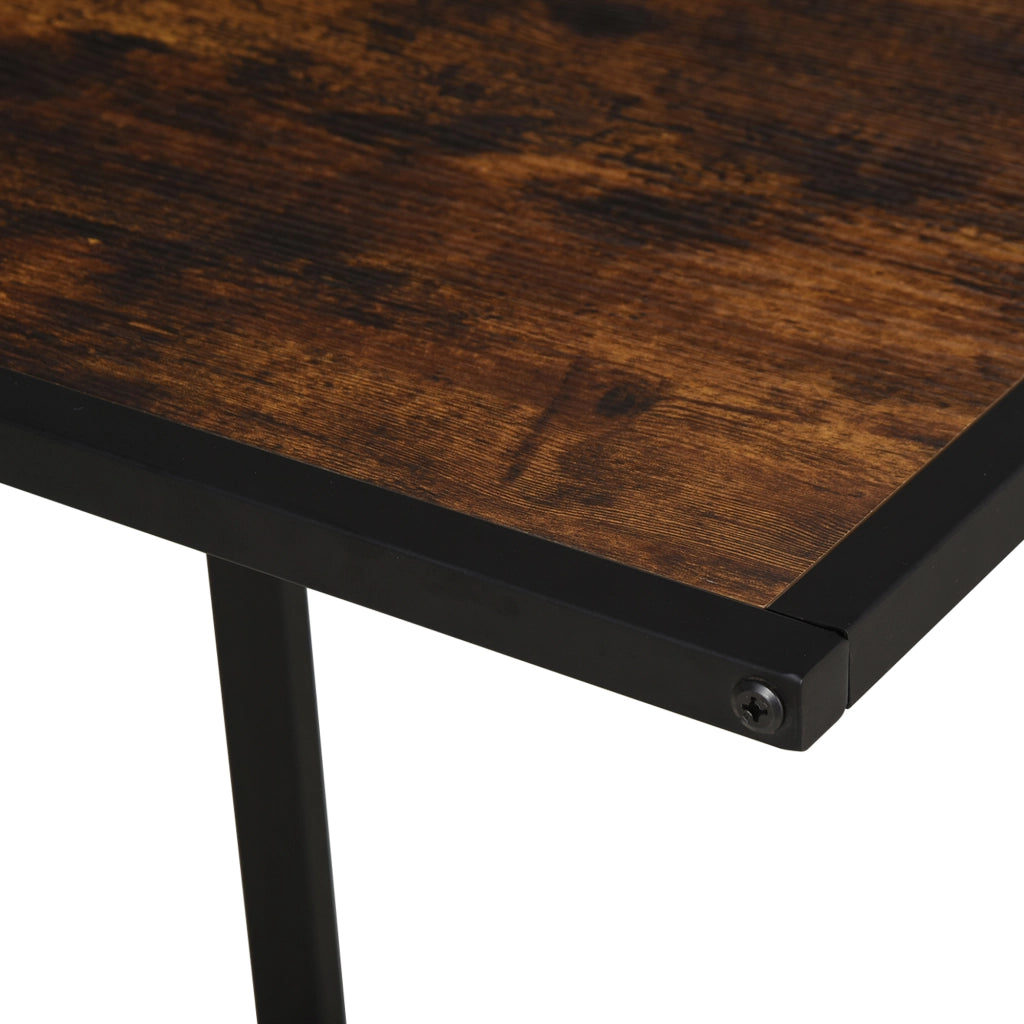 Tavolino da caff¨¨ in MDF con gambe in metallo ¨C zephmum ¨C marrone rustico 40.6x50.8x64.2 cm