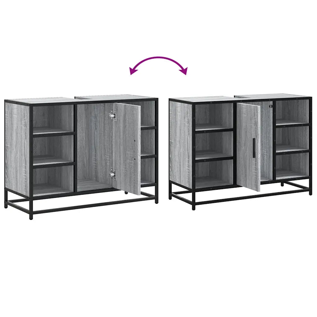 Mobile Lavabo Bagno Grigio Sonoma 60x30x60 cm Legno Multistrato 849292