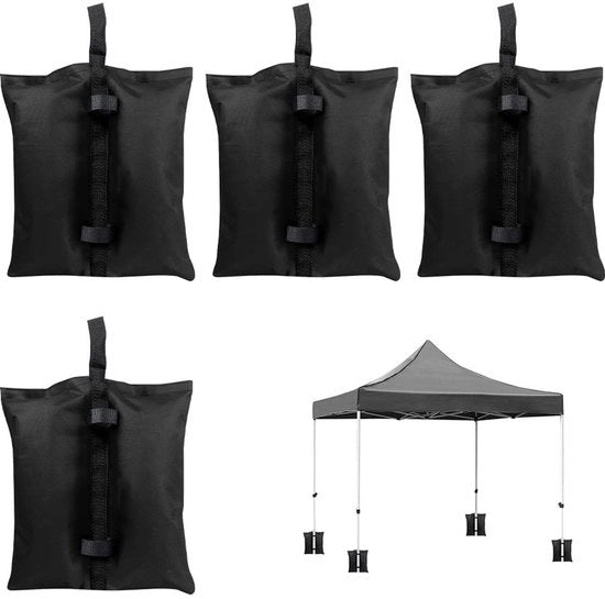 Zak per Stabilizzatore 4 pezzi - Sostenibile - Chiusura con Cinture di Allacciamento - Resistente - Sacchetto per Fermo Terra - Per Tenda Pop-up con Copertura - Sacchetto per Peso