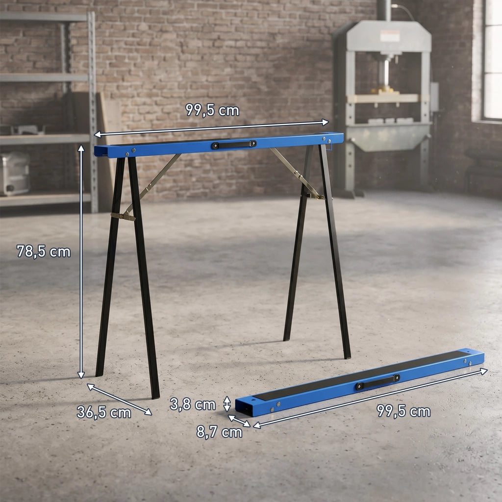 Cavalletto da carpentiere pieghevole ¨C zephmum ¨C Blu e Nero