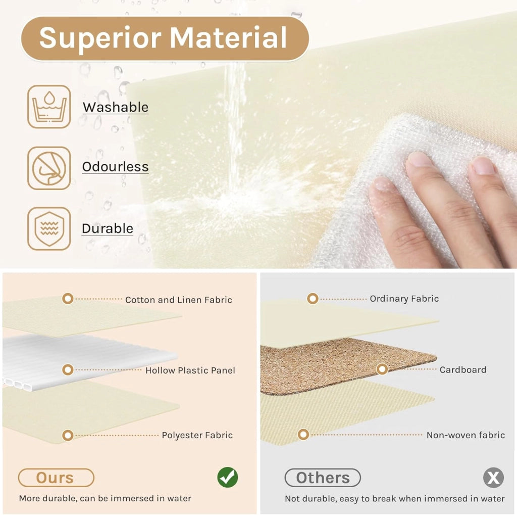 Scatole portaoggetti in Tessuto 10 Pezzi, Contenitori pieghevoli con Coperchio e Maniglie, per Vestiti da Armadio, Crema, 48x36x30cm