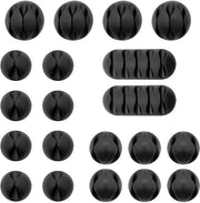 Cable clips per cavi - 20 pezzi autoadesivi - nero