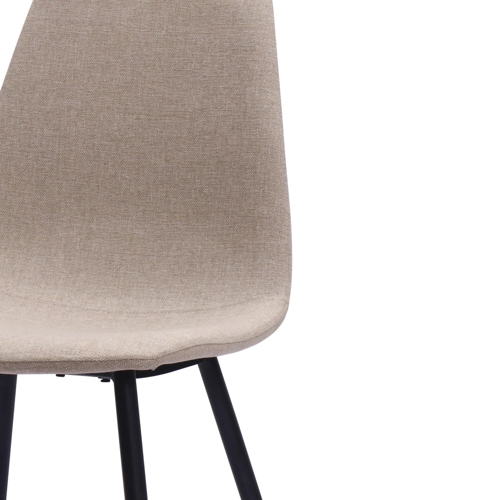Chaise da sala da pranzo set da 2 in tessuto e metallo con design minimalista, gambe rinforzate bianche